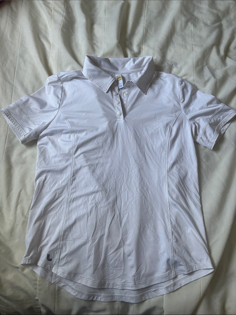 Lole Women's White Button-Down Polo Shirt
